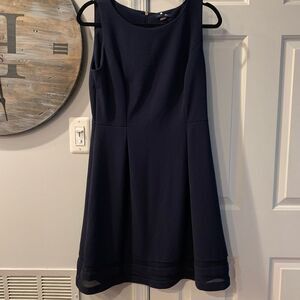 Tommy Hilfiger Navy Mesh Trim Hem Dress sz 12